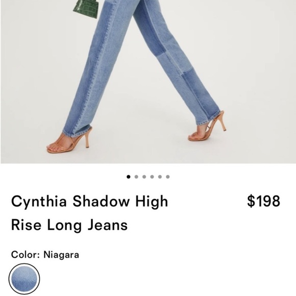 Reformation Cynthia shadow high rise long jeans in Niagara - Picture 9 of 15
